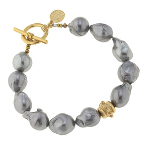 Grey Baroque Pearl Bracelet