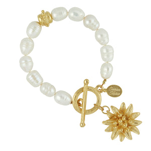 Water Lily Pearl Bracelet