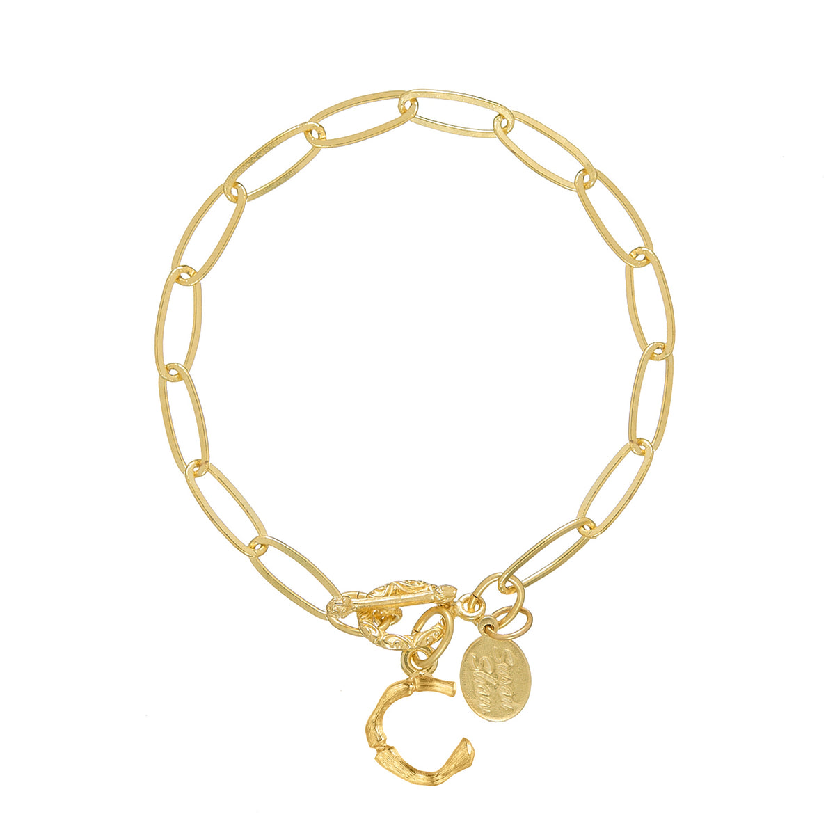 Bamboo Initial Bracelet – C