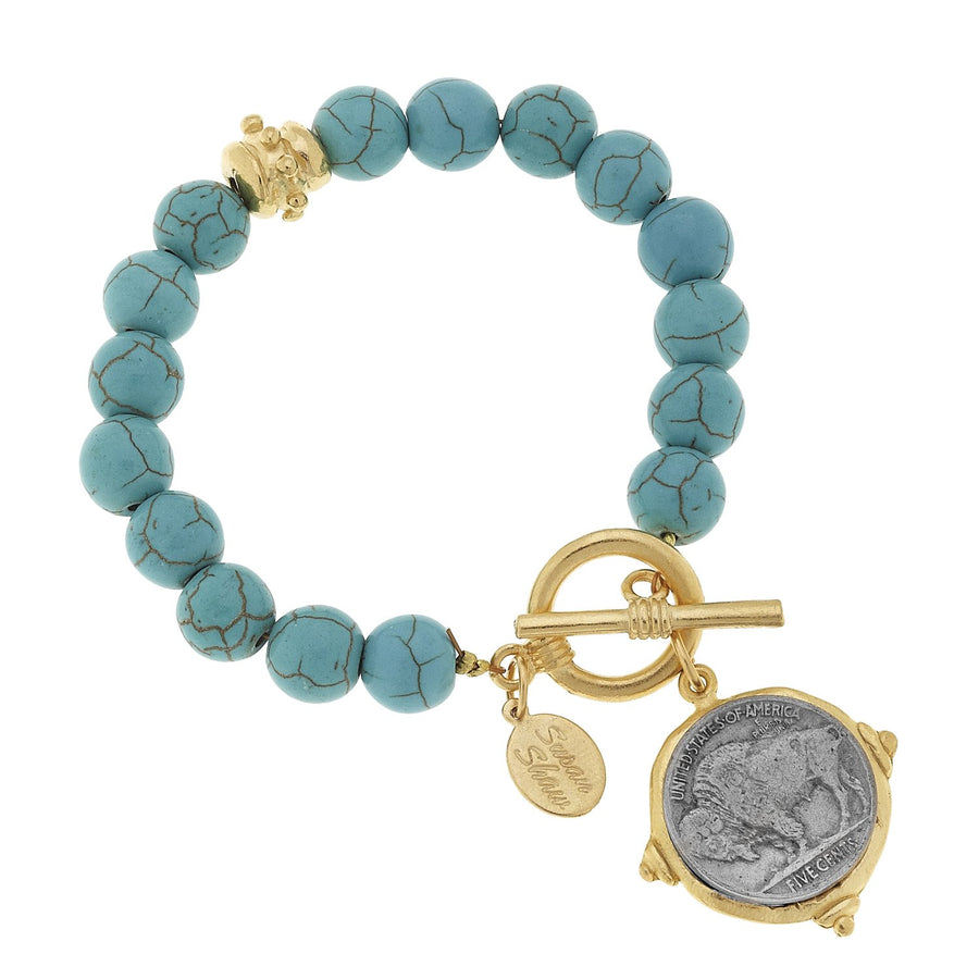 Buffalo Nickel Turquoise Bracelet