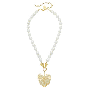 Lily Pad Pearl Necklace