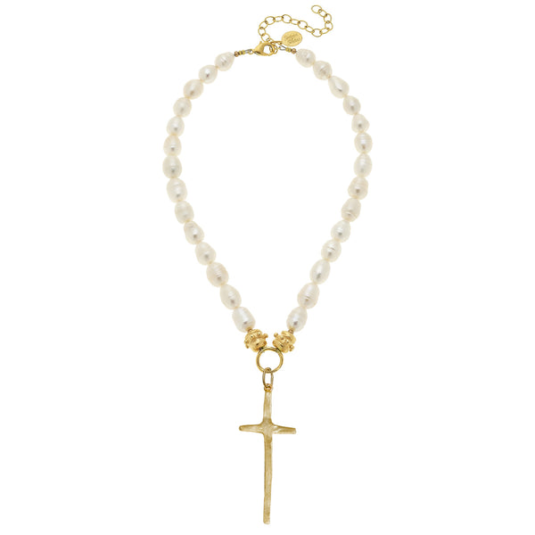 【suzen】25SS★ [only suzen] rofia Cross WH Pearl Necklace suzen(スゼン) - [onlysuzen]ロフィアクロスホワイトパール