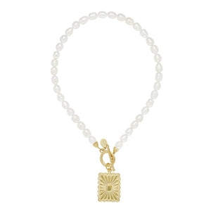 Jane Rectangle Pearl Necklace