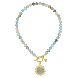 Kelly American Indian Nickel Amazonite Necklace