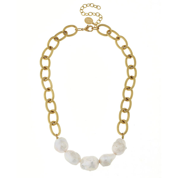 Baroque Pearl Chain Necklace