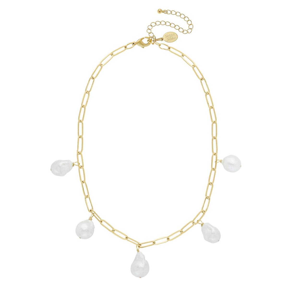 Baroque Pearl Paperclip Necklace