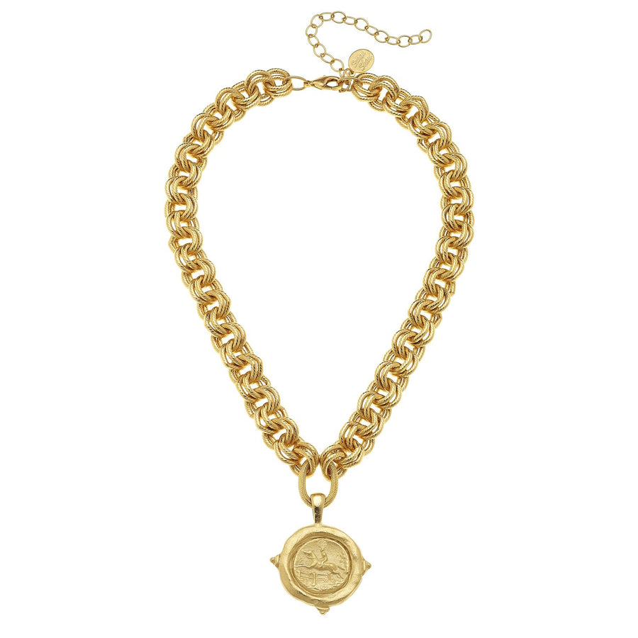 Equestrian Intaglio Necklace