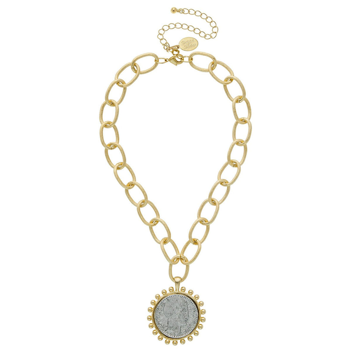 Dotted Coin Pendant Necklace - Susan Shaw