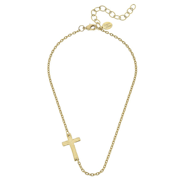 Side Cross Dainty Necklace