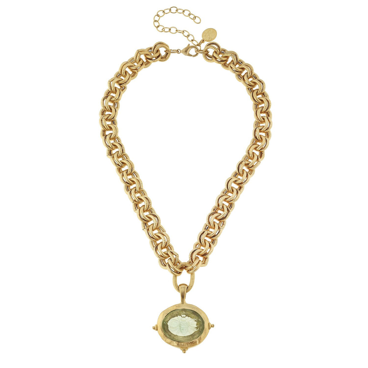 Susan Shaw Venetian Glass Bee Intaglio Chain Necklace
