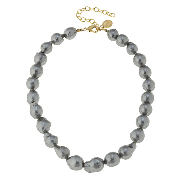 Grey Baroque Pearl Necklace
