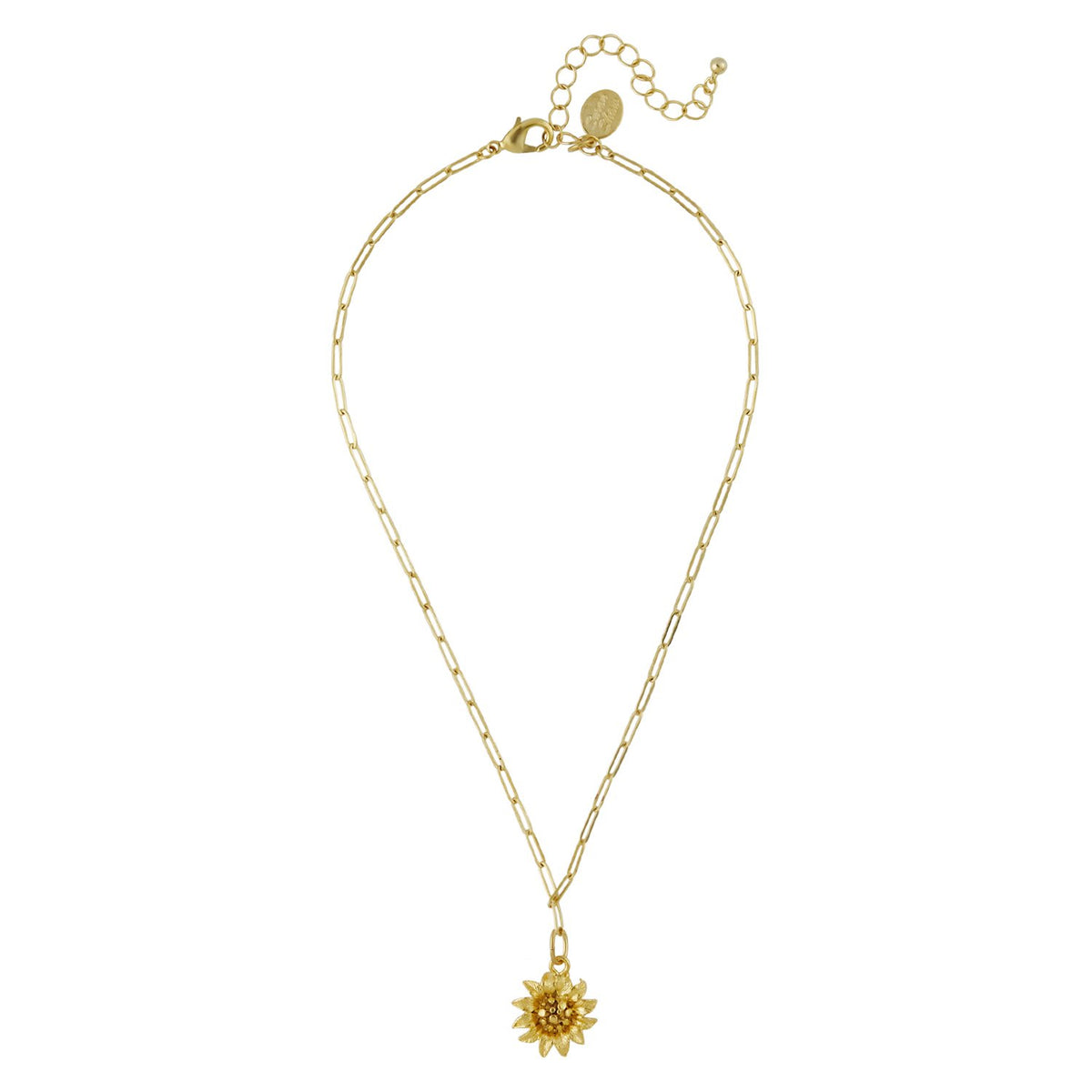 24k Shiny Gold Plated Evil Eye Paperclip Chain Necklace | Armeni