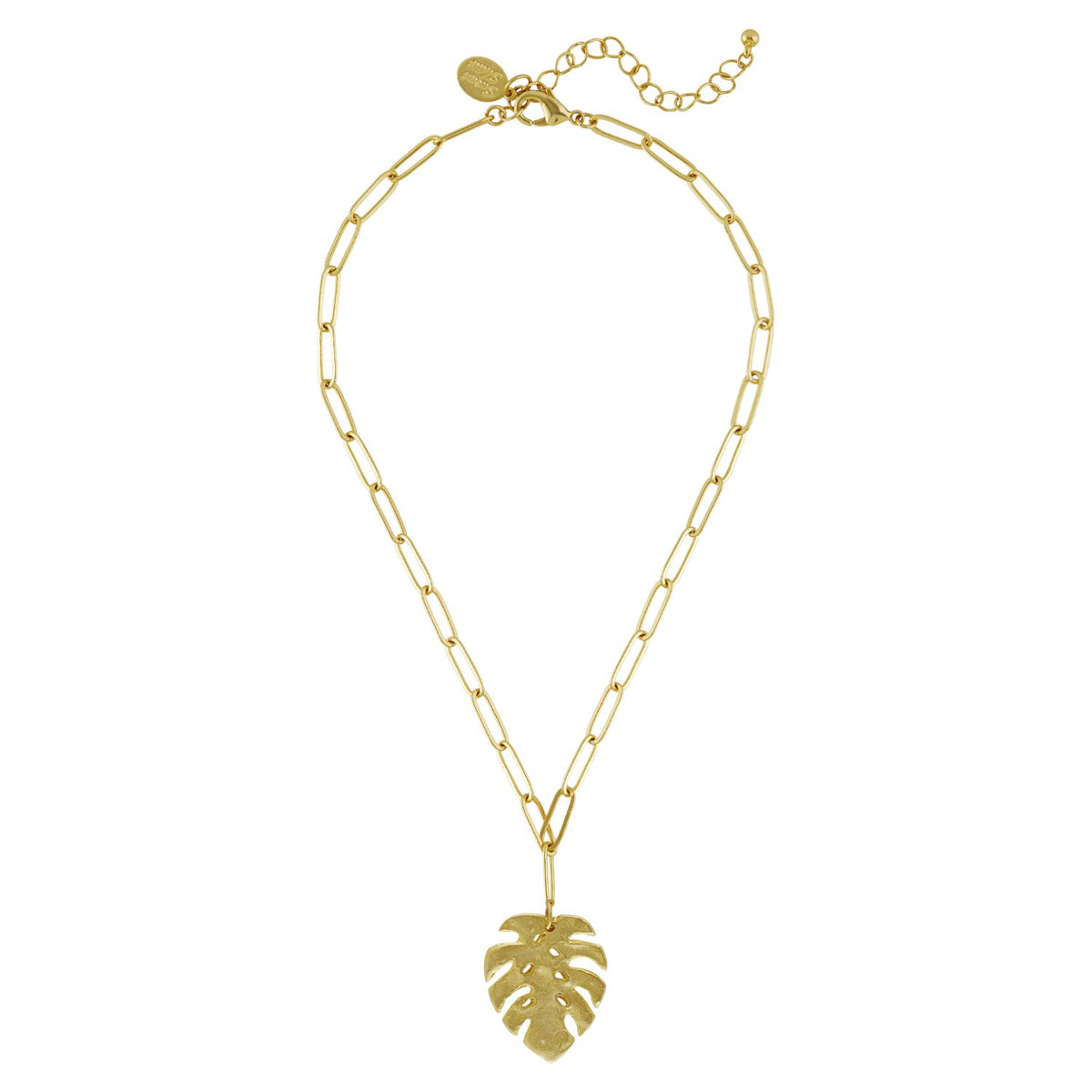 Monstera Paperclip Necklace