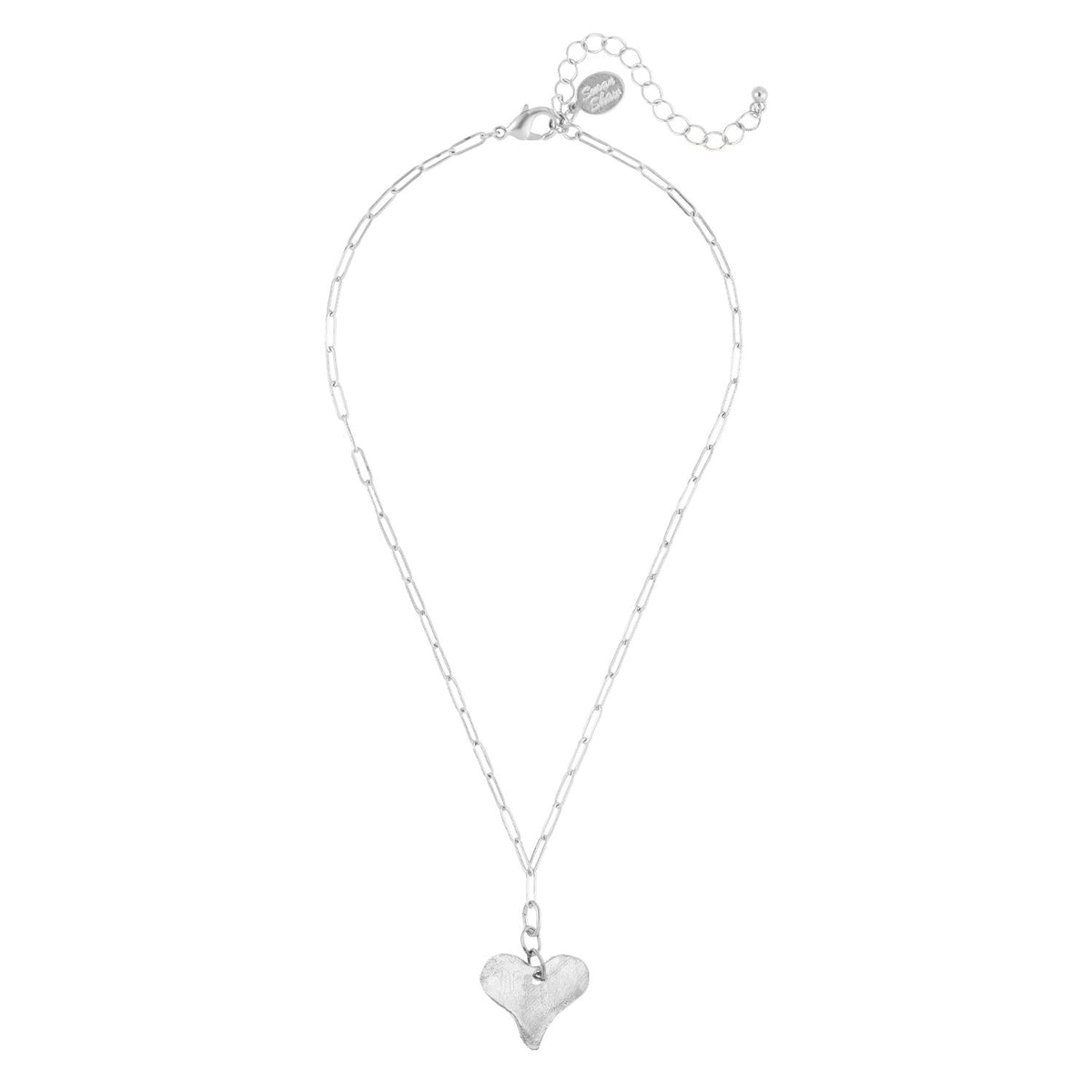 Susan Shaw Paperclip Lock Heart Necklace