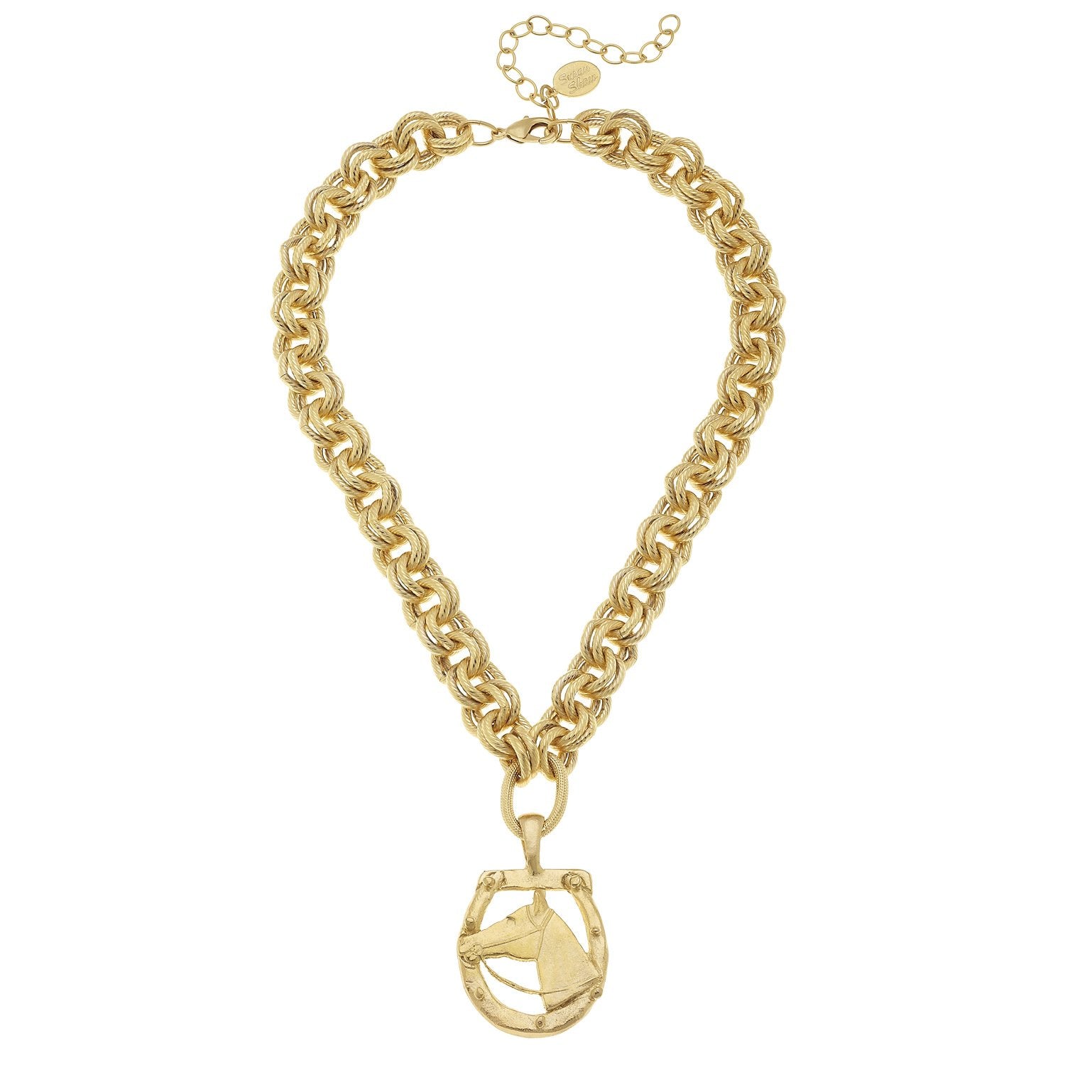 Gold Horseshoe/Horsehead Chain Necklace - Susan Shaw