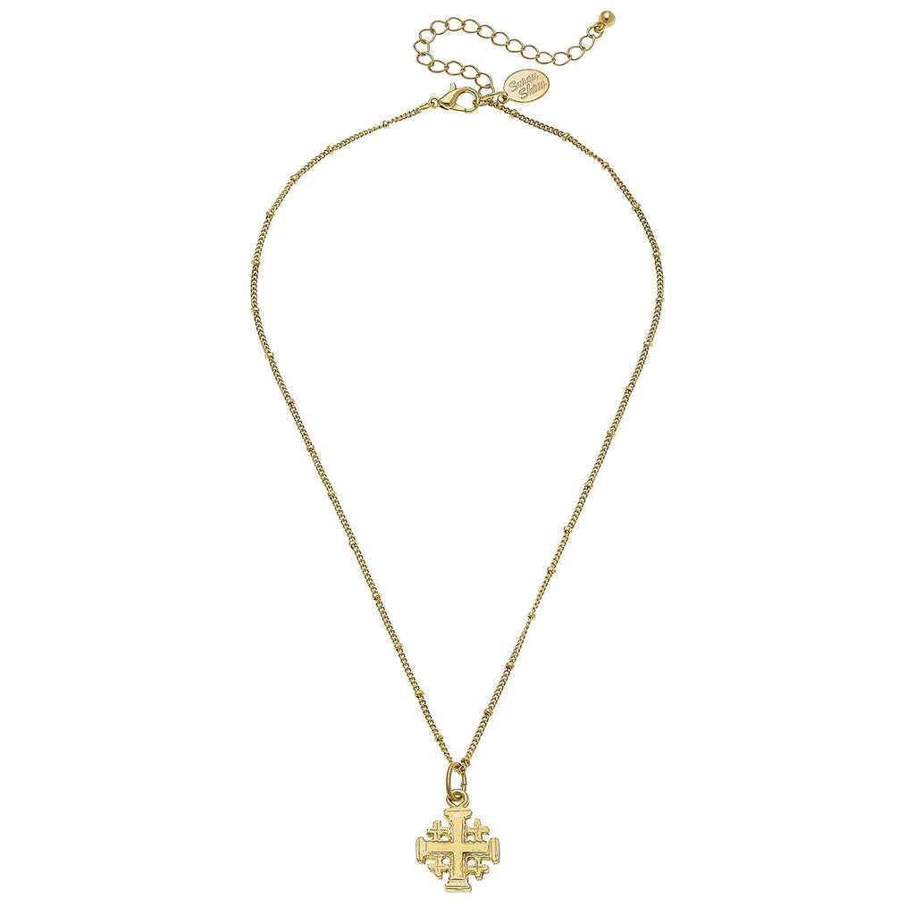 Susan Shaw Dainty Jerusalem Cross Necklace