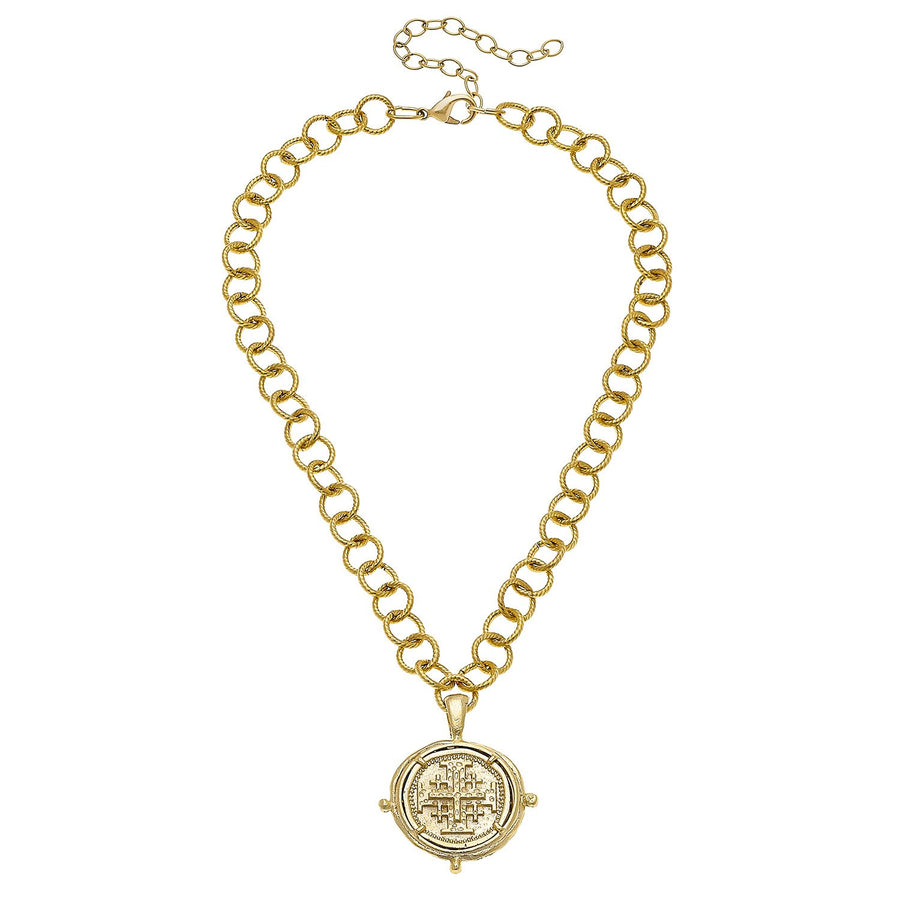 Jerusalem Cross Medallion Necklace