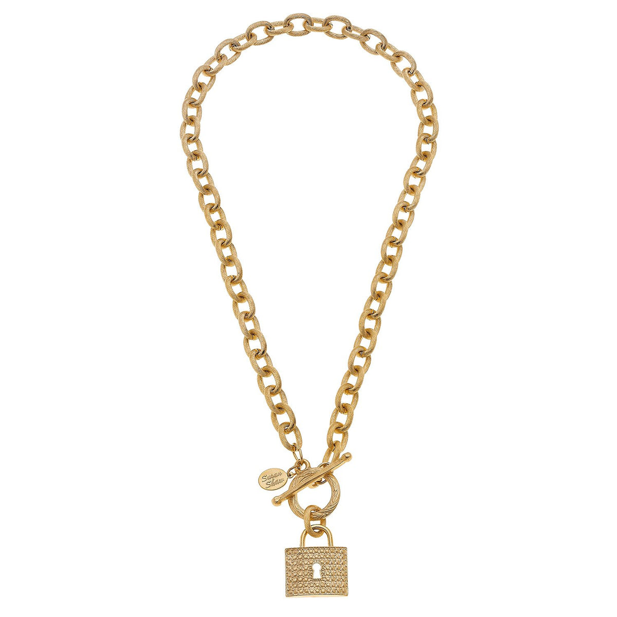 Gold Padlock Statement Necklace Minimal Lock Necklace for 