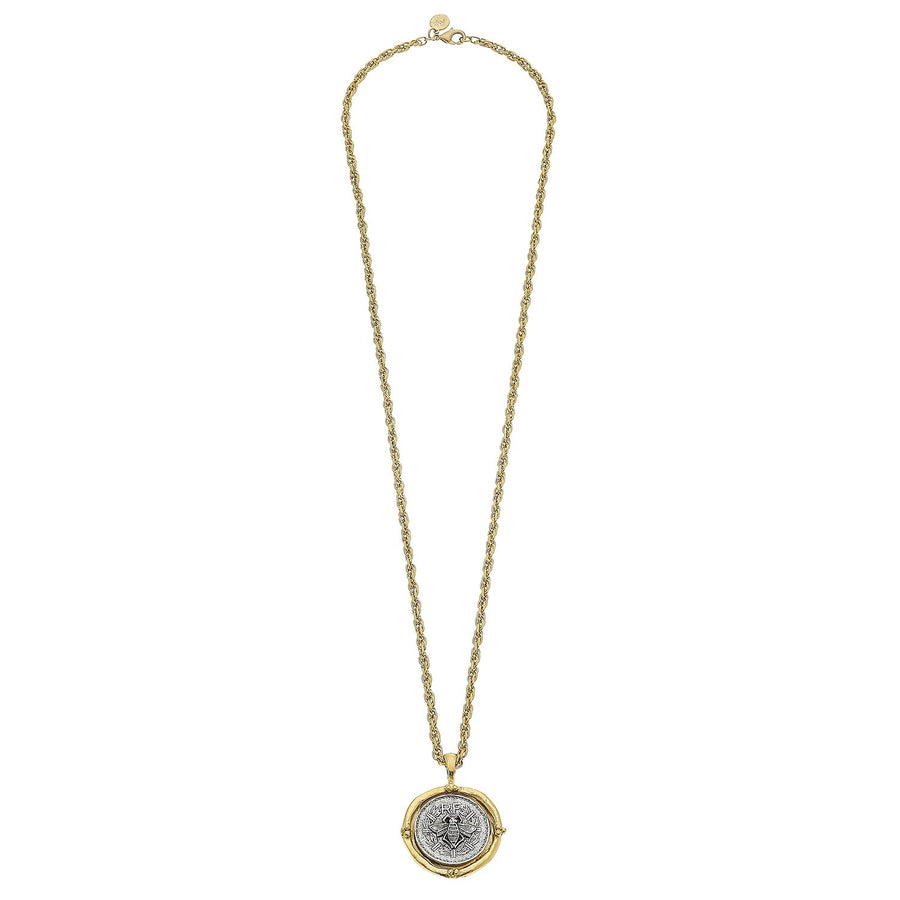 Long Coin Pendant Necklace