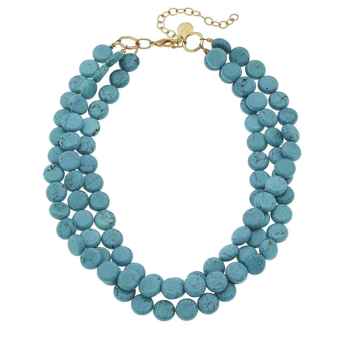Turquoise statement necklace- Turquoise stone necklace- Stacking Neckl –  zamarutjewel
