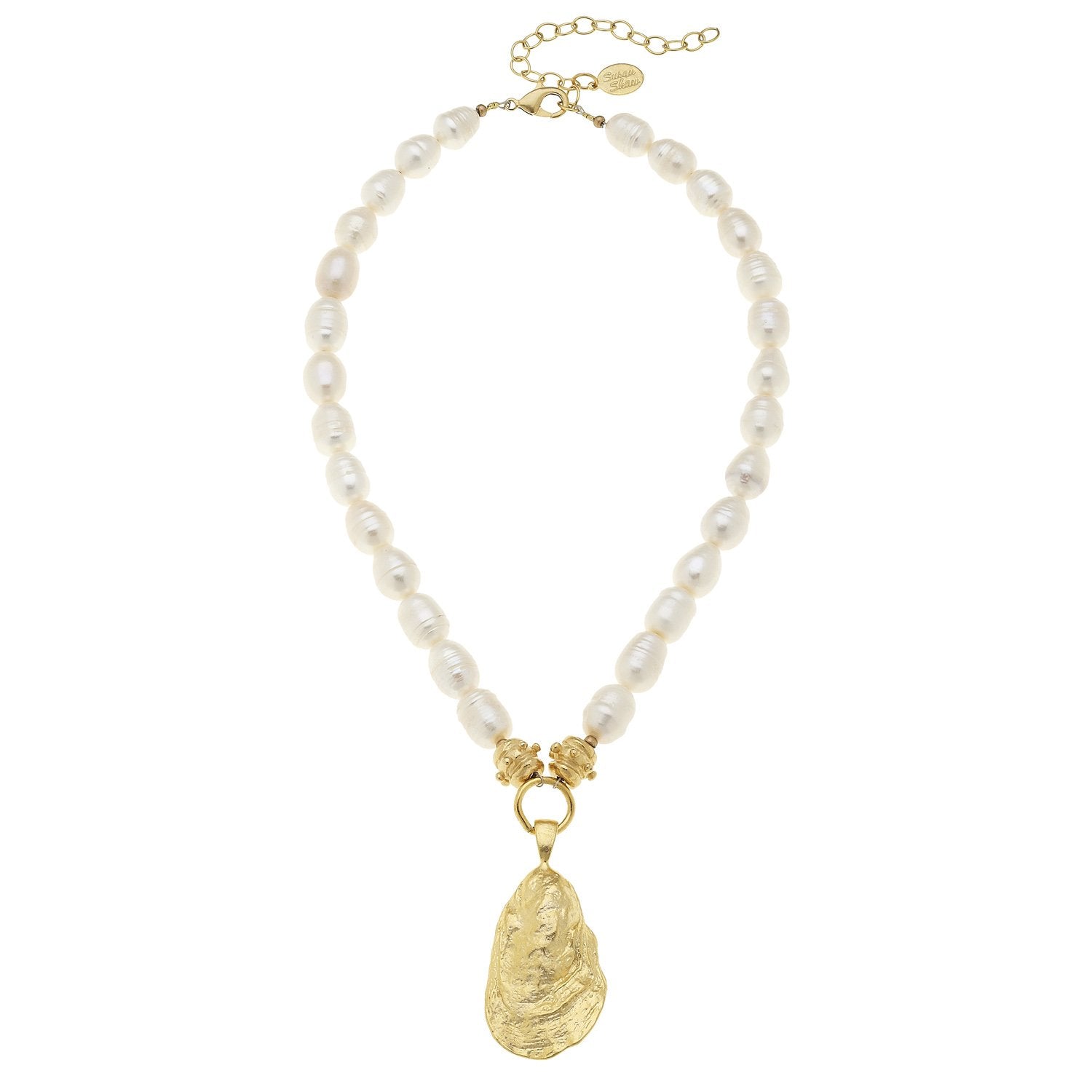 Gold Oyster Shell Pearl Necklace - Susan Shaw