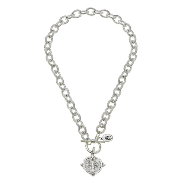 Fleur-De-Lis Intaglio Toggle Necklace - Susan Shaw