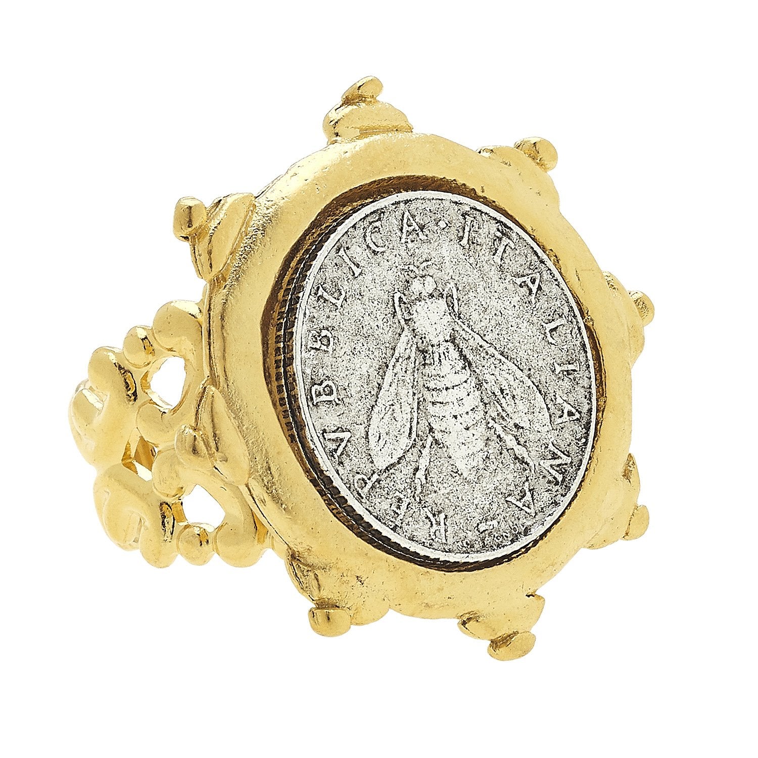 Italian Bee Coin Ring (Mixed Metal) - Susan Shaw