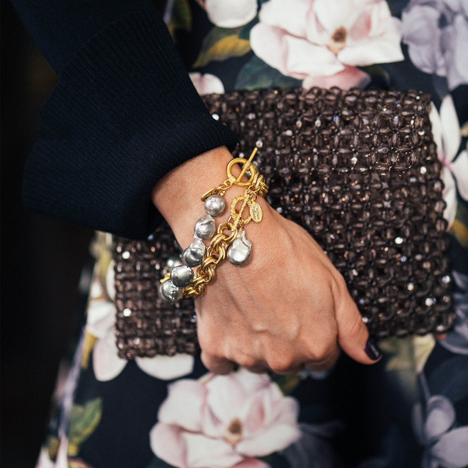 Grey Baroque Pearl Bracelet