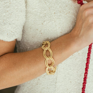 Textured Double Link Chain Bracelet