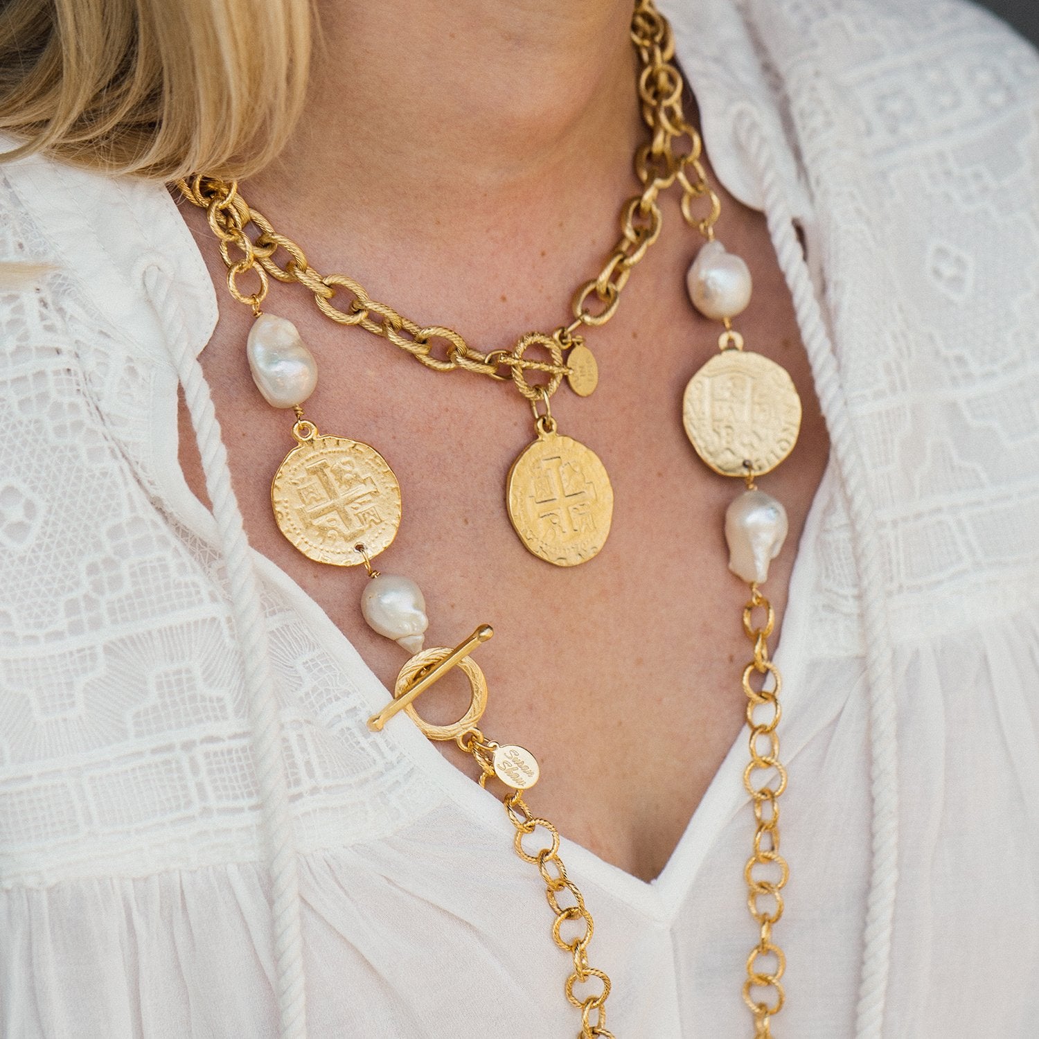 Peruvian Coin Toggle Necklace