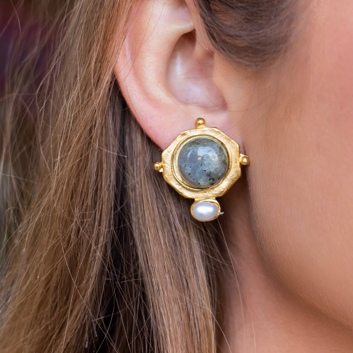 Labradorite + Clip Back