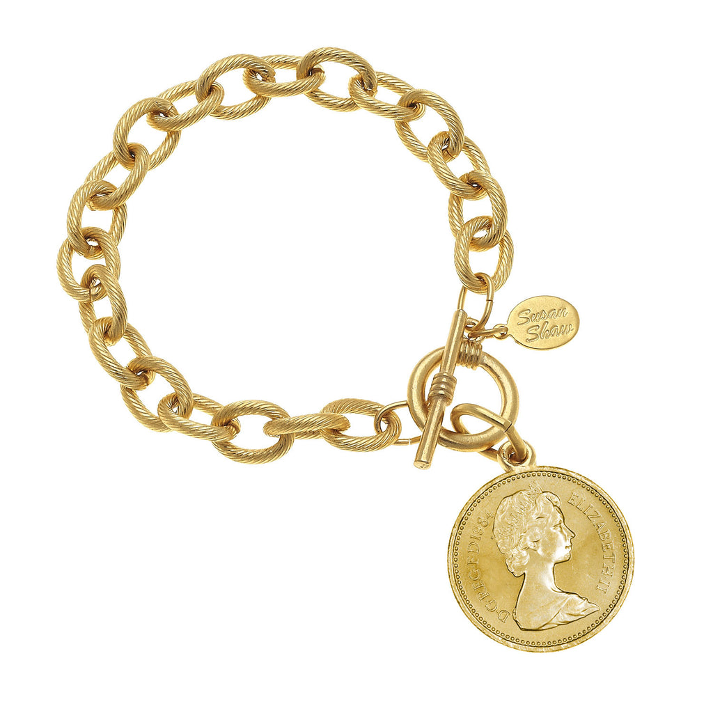 Buy Aaishwarya Big Coin Charms Link Chain Bracelet for Women And Girls  Alloy at Amazon.in
