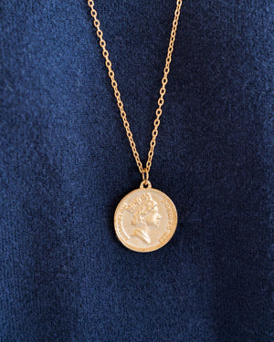 Queen Elizabeth Coin Long Necklace