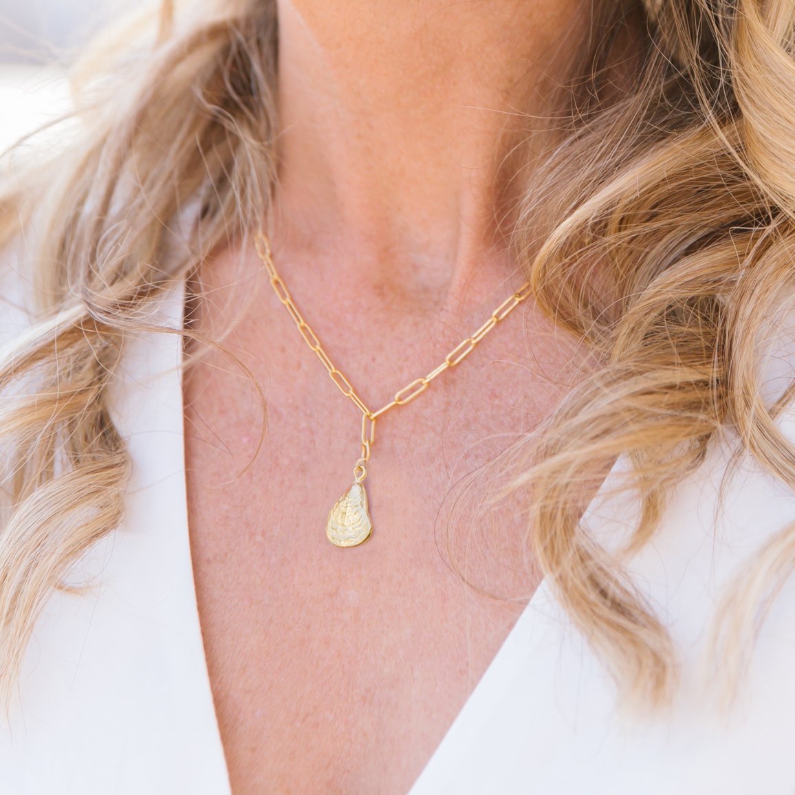 Oyster Paperclip Necklace